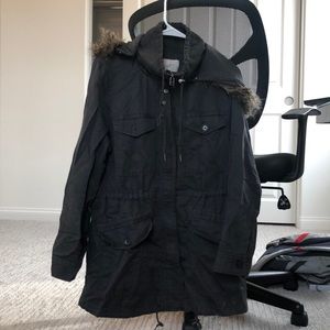 Ann Taylor LOFT furry hood jacket